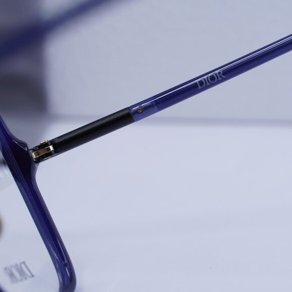 Dior MINI CD O S7F 7400 Square 55mm Eyeglasses - Shiny Blue - Picture 7 of 9